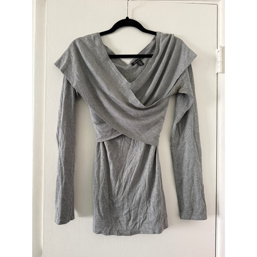 Y2K Kenneth Cole New York Grey Wrap Sweater (Size L)